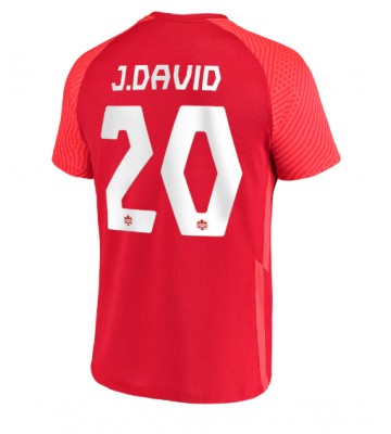 Kanada Jonathan David #20 Koszulka Podstawowych MŚ 2022 Krótki Rękaw